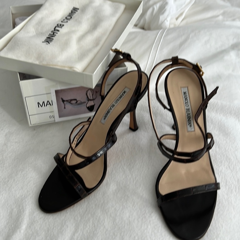 Manolo Blahnik Classic High-Heeled Sandals Size 8 (38)